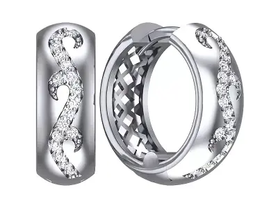 Earrings geometry with diamonds 3D print model