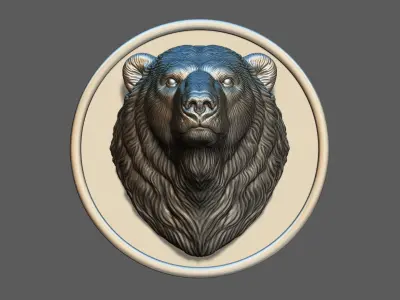 Polar bear bust 3D print model