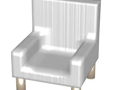 Silver Single Luxury Sofa 3D model