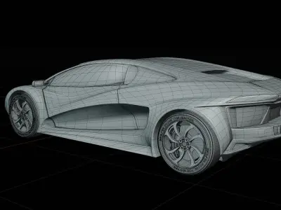 Racing car 3D model Textured