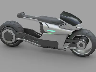sci-fi motorcycle 3D model