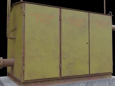 Gas distributor station Low-poly 3D model