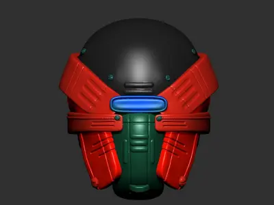 helmet high poly sculpt 3d printable ver 7 3D model 3D model 37