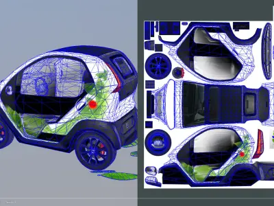 Eli zero emission electric car Low-poly 3D model