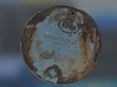 Rusty Old Oil Barrel 3D model