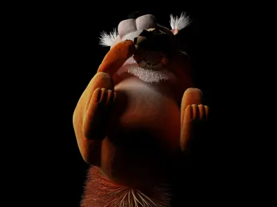 animal squirrel holding egg 3D model