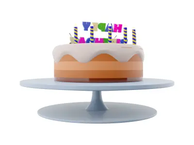 3d birthday cake icon 3D model