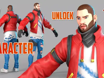 Cartoon Male Character Low-poly 3D model Low-poly 3D model