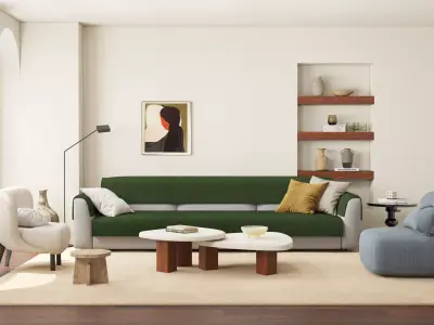 Mid Century interior  Livingroom 3D model