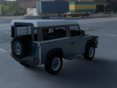 Land Rover Defender 90 Station Wagon w interior HDRI 3D model