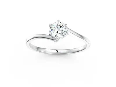 Ring with one gemstone Free 3D model purchase