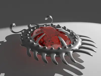 Ruby Necklace Low-poly 3D model