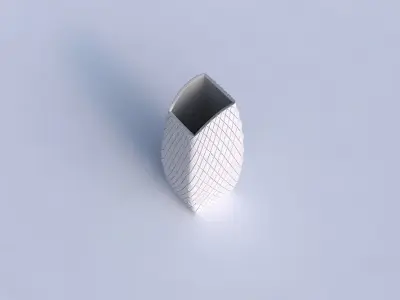 Vase arc rectangle with diagonal grid plates 3D print model