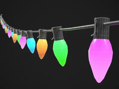 Christmas Lights  Low-poly 3D model