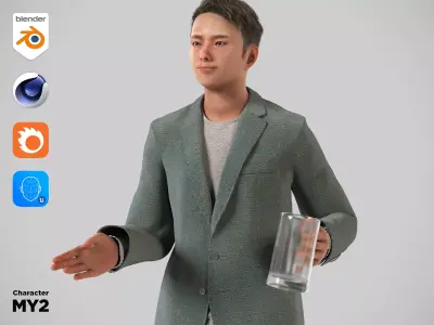 Modular Character - Asian Smart Casual Man - MY2 Low-poly 3D model