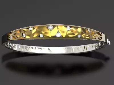 Openwork Bangle Bracelet with Filigree model bg0065 3D print model