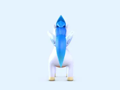 Cartoon Pegasus Low-poly 3D model