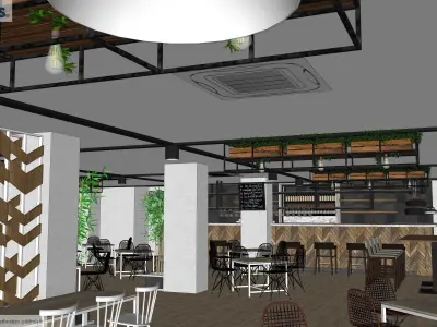 Restaurant Kitchen And Bar Project 3D model
