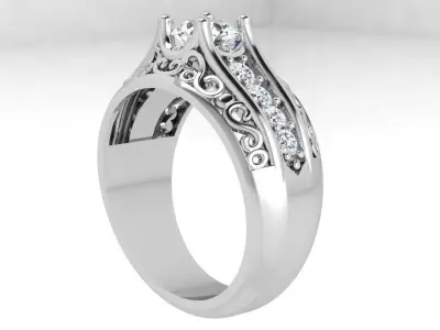 Round Diamond Engraving Ring 4332 3D print model