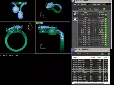 Dual Stone Luxury Rings Collection STL and 3DM  CAD Models 3D print model
