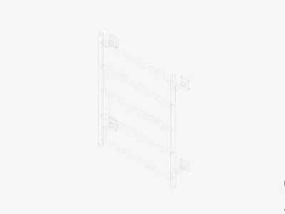 Towel Rail - Ladder - Luxury - Round - 550 - Square Plate Low-poly 3D model