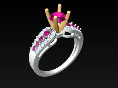 Diamond Ring - Womens Rings - N762041 3D print model