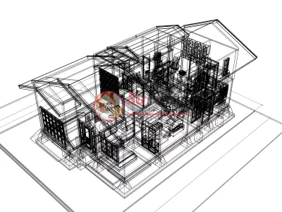 House 8x13m code 652 - Sketchup 3D model 3D model 3D model