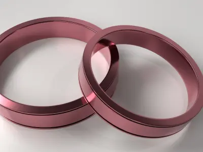 Couple Gold Rose Ring 3D model