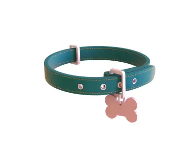 Cartoon Pet Collar v002 Low-poly 3D model