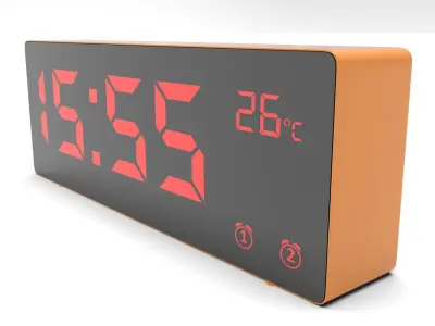 CLOCK ORANGE RED Low-poly 3D model