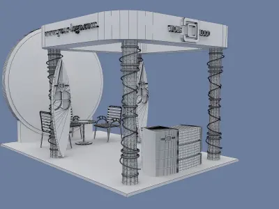 Booth Exhibition Stand a596e 3D model