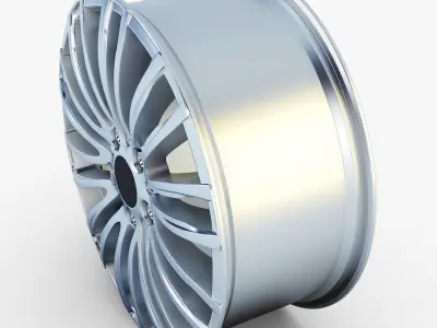 Style 345M wheel silver Mid Poly Low-poly 3D model