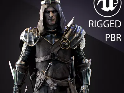 Dark Age Knight - Game ready Low-poly 3D model