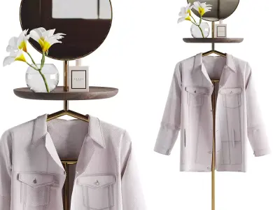 Pianca Contralto con specchio Valet stand 3D model