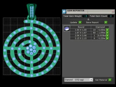 spiral gold pendant 3D printable model  3D print model