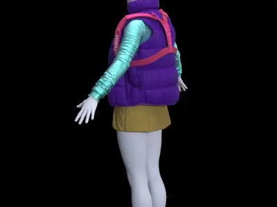 FEMALE SPORT CYBERPUNK SET 3D model