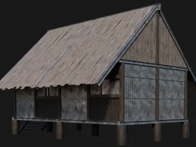 Medieval Houses Pack 56-57-58-59-60 - 4K Textures Game Ready Low-poly 3D model