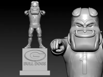 GEORGIA BULLDOGS FOOTBALL MASCOT STATUE - 3D PRINT 3D print model