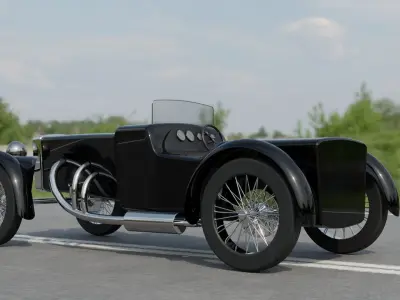 Frazer Nash Old car   Low-poly 3D model