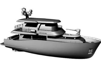 Millenial 68 - 70ft  luxury Motor Yacht Low-poly 3D model