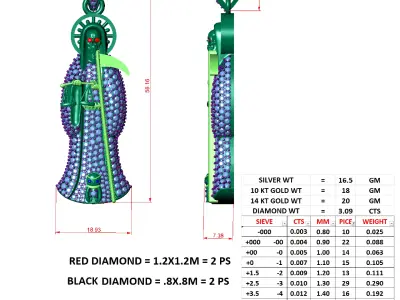 Santa Muerte 3D print model 3D print model