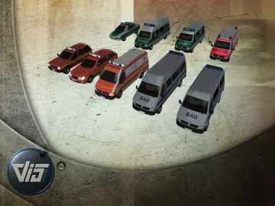 German special cars Low-poly 3D model