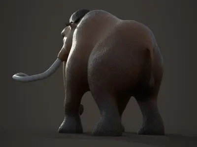 Cartoon Mammoth Character 3D model