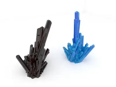 Crystal pair of crystals Low-poly 3D model