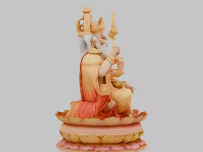 Lord Brahma Hindu God Statue Low-poly 3D model