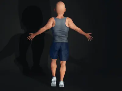 Dwayne Johnson The Rock 3D model Full Rigged and Animated Low-poly 3D model