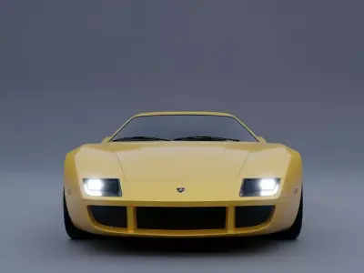Inspired Yellow Sports Car 3D model