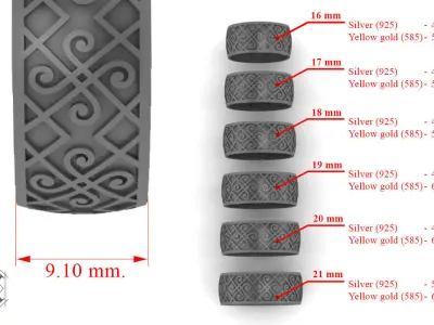 Patterned ring 3D print model