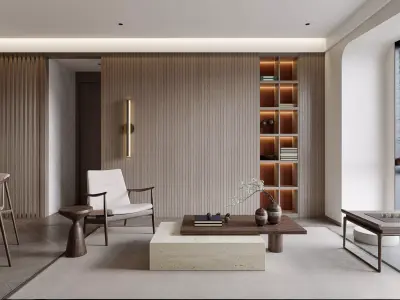 japanese living room dining room interior scenes 09 3D model