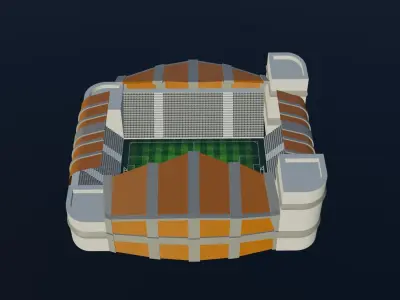 Football Stadium - Brown Low-poly 3D model
